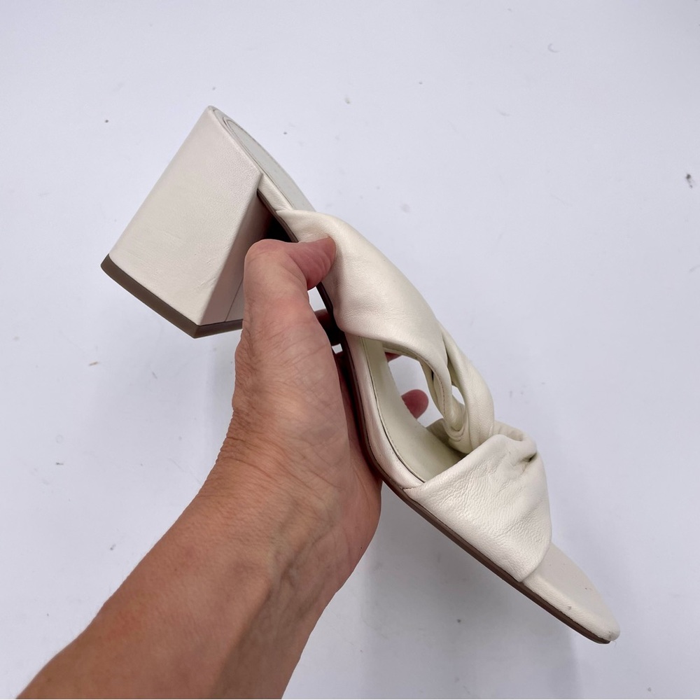 NEW Everlane Cream‎ Italian Leather Day Twist Heel in Size 8.5 - Picture 7 of 11